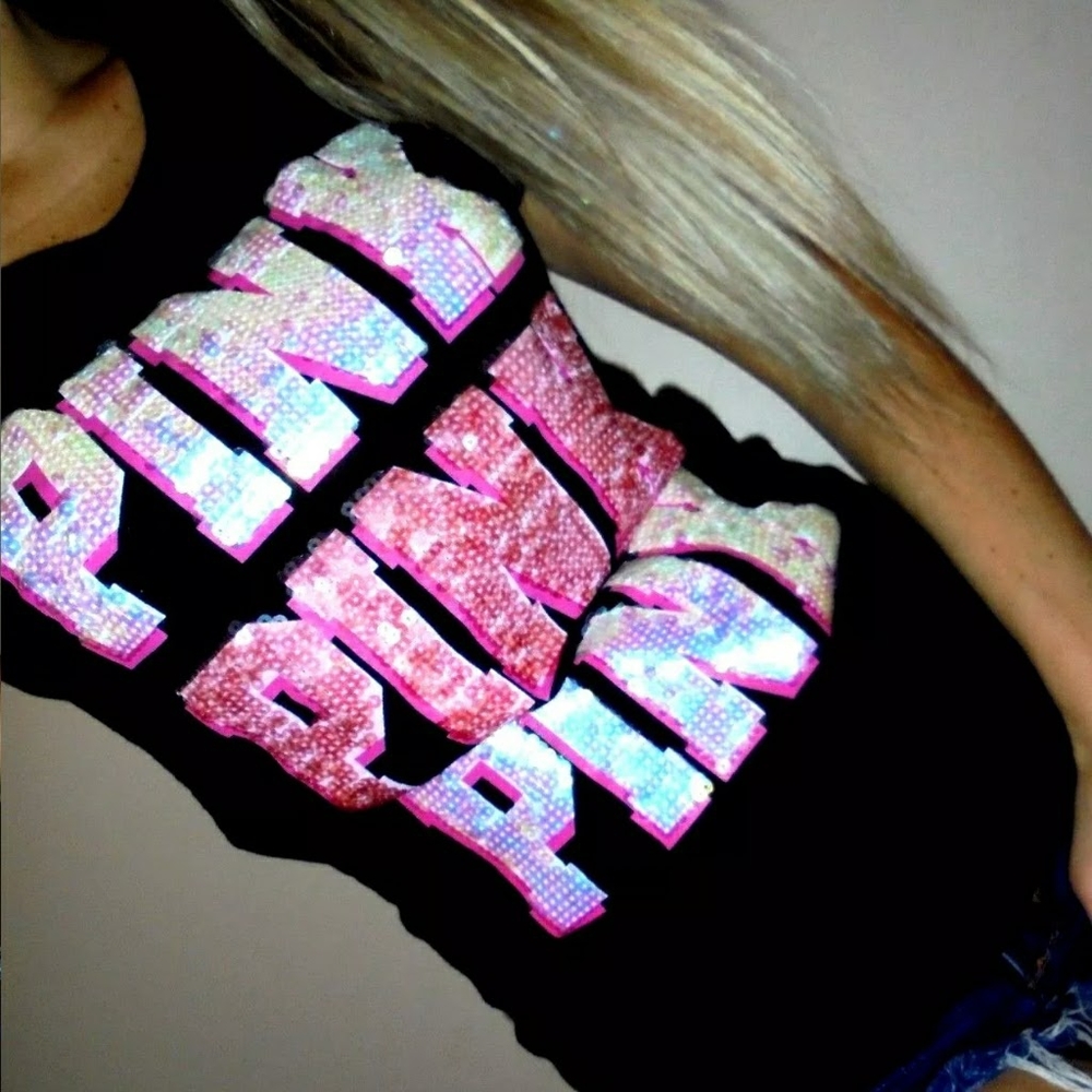 Pink Victoria Secret, Embellished Tee